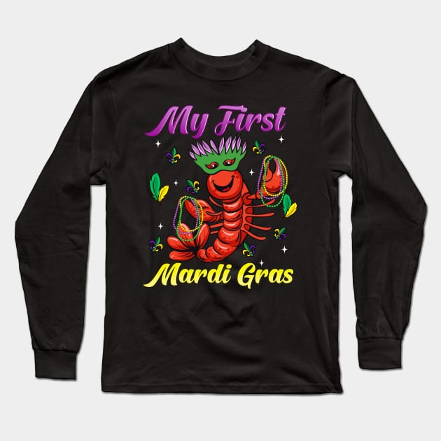 Mardi Gras Crawfish My First Mardi Gras Gift Long Sleeve T-Shirt by Ramadangonim